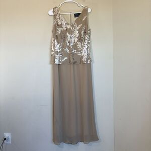 Alex Evenings Women's Gold 2-Piece Dress & Jacket Formal‎ Wear | Size 14WP